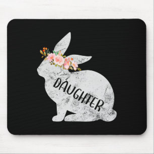 Tapis De Souris Lapin de fille assorti Famille Floral Lapin de Pâq