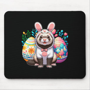 Tapis De Souris Lapin de Pâques Furet Cosplay Chasse Œufs Colorés