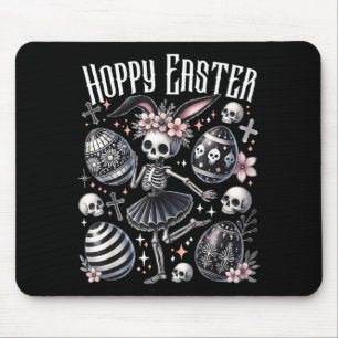 Tapis De Souris Lapin de Pâques joyeux squelette dansant Pâques ef