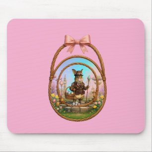 Tapis De Souris Lapin de Pâques Steampunk dans un cadre