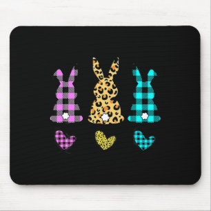 Tapis De Souris Lapin de Pâques trio léopard lapin jour de Pâques