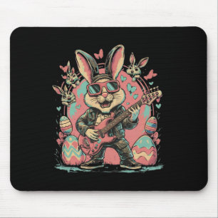 Tapis De Souris Lapin de rocher cool avec guitare électrique pour