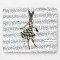 Lapin en robe blanche noire