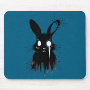Tapis De Souris Lapin goth mignon et effrayant Croquis de lapin d'