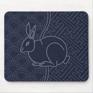 Tapis De Souris lapin japonais sashiko