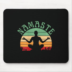 Tapis De Souris Lapin Namaste avec mandala yoga méditation drôle