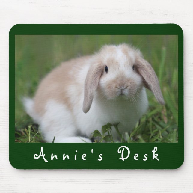 Tapis De Souris Lapin personnalisable de la Hollande Lop (Devant)