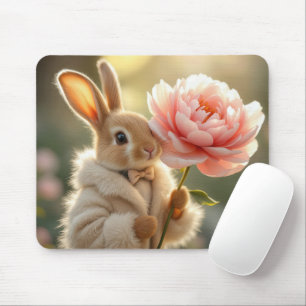 Tapis De Souris Lapin portant un manteau de fourrure
