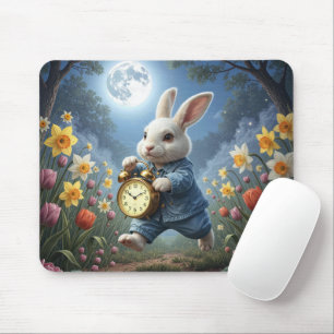 Tapis De Souris Lapin qui saute avec un réveil
