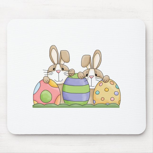 Tapis De Souris lapins de pâques et oeufs (Devant)