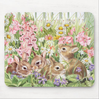 Tapis De Souris Lapins en fleurs