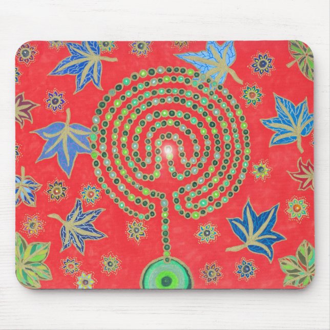 Tapis De Souris L'arbre de la vie labyrinthique Mousepad (Devant)