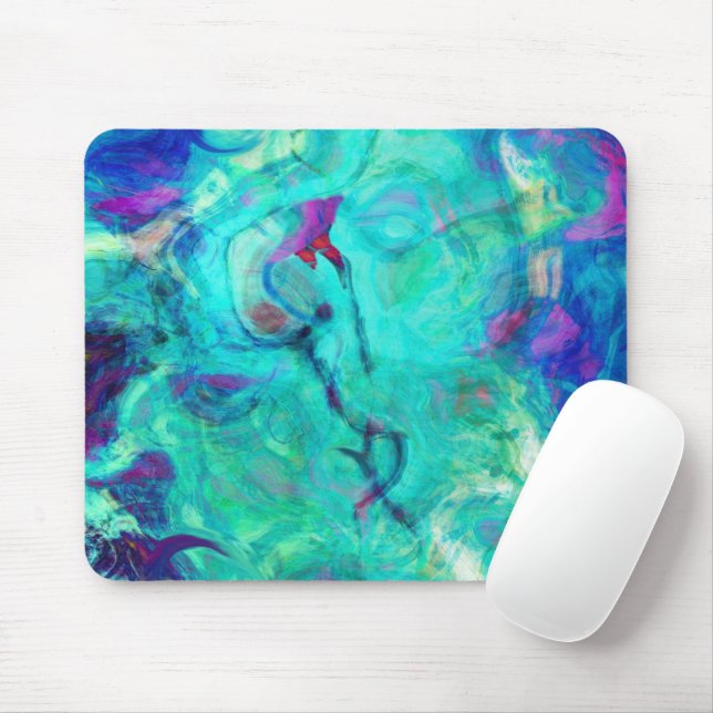 Tapis De Souris L'art Abstrait de l'eau sauvage Aqua (Avec souris)