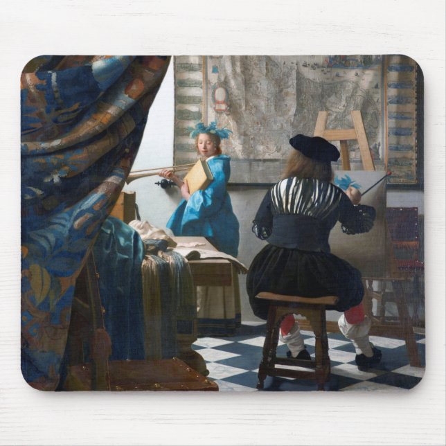 Tapis De Souris L'art de la peinture, Johannes Vermeer, 1666-1667 (Devant)