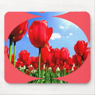 Tapis De Souris L'art de la tulipe rouge