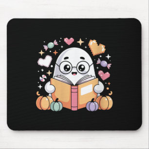 Tapis De Souris L'art d'Halloween de fantôme de lecture de femmes