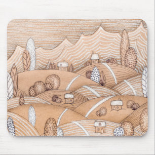 Tapis De Souris L'artisanat du village de pain d'épices  Panier d