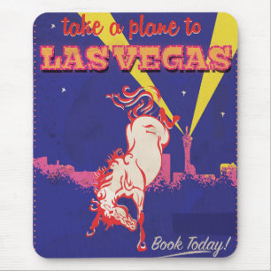 Tapis De Souris Las Vegas, Nevada affiche de voyage rétro.