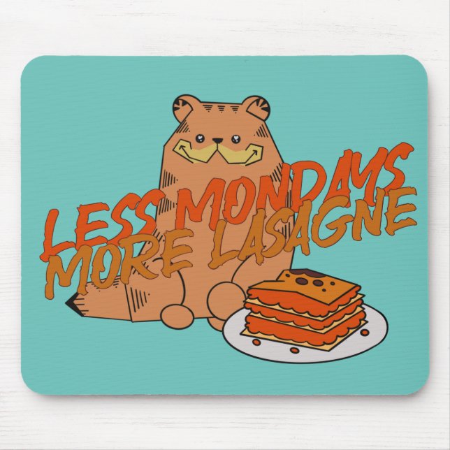 Tapis De Souris lasagne de chat perse de gingembre (Devant)