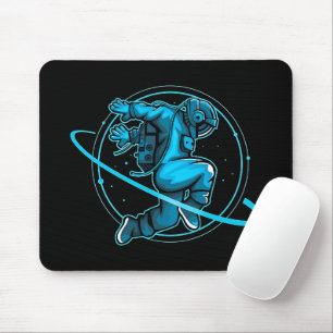Tapis De Souris L'astronaute Saute En Dansant Autour De Saturne  