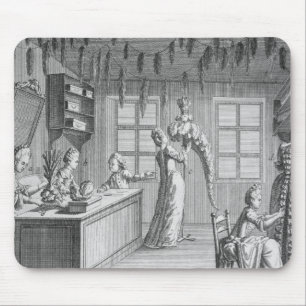 Tapis De Souris L'atelier d'une couturière, illustration de Th