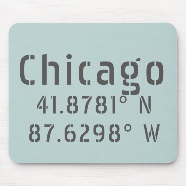 Tapis De Souris Latitude de Chicago (Devant)