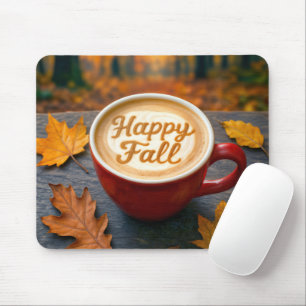 Tapis De Souris Latte Happy Fall In Red Mug