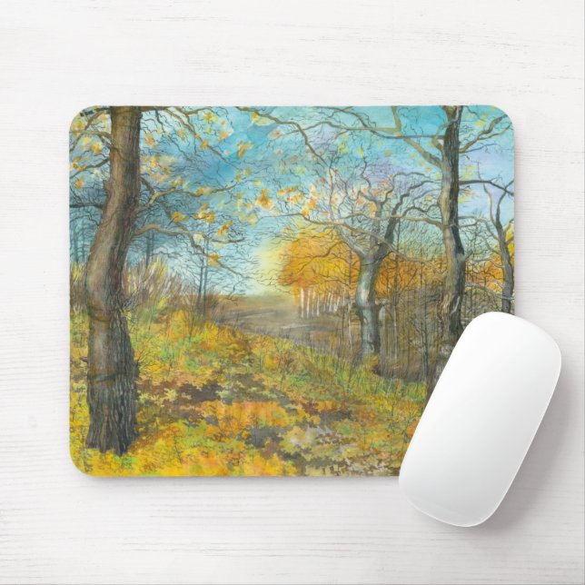 Tapis De Souris L'automne d'or dans une chênaie (Avec souris)