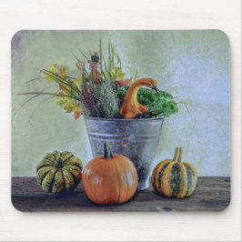 Tapis De Souris L'automne encore la vie avec citrouilles, fleurs