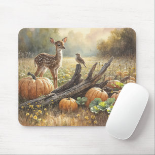 Tapis De Souris L'automne est tombé dans un patch Citrouille