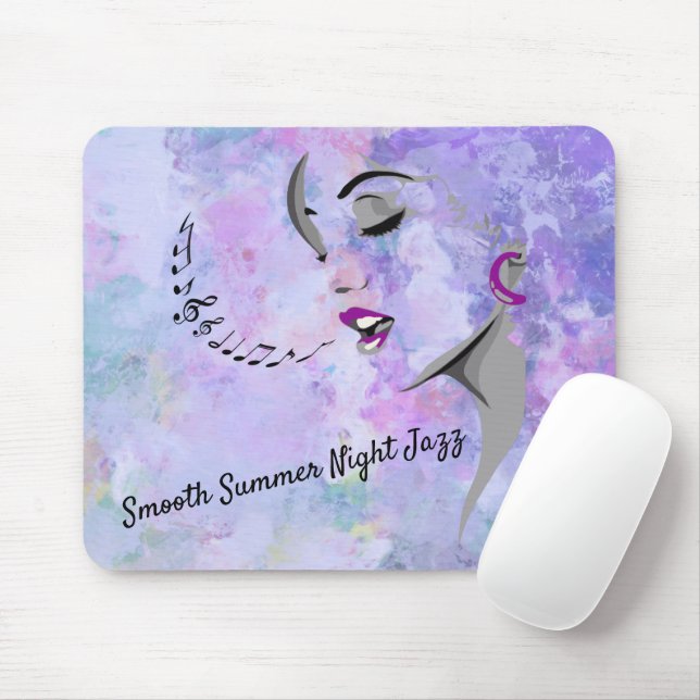 Tapis De Souris Lavande Abstraite de jazz de nuit d'été lisse (Avec souris)