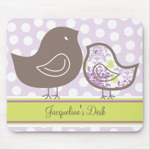 Tapis De Souris Lavande chic de Whimsical Purple Sweet Damask Chic