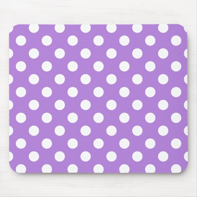 Tapis De Souris Lavande et Pois blancs (Devant)