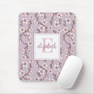 Tapis De Souris Lavande Florale Monogramme Souris Pad