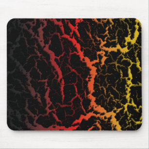 Tapis De Souris Lave de l'espace fissuré - Noir/Rouge/Or