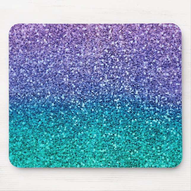 Tapis De Souris Lavender Purple & Teal Aqua Green Sparkly Glitter (Devant)
