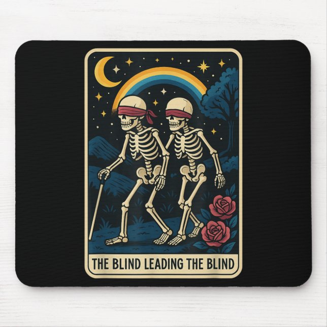 Tapis De Souris Le Aveugle Menant À L'Aveugle Drôle Carte Tarot Sk (Devant)