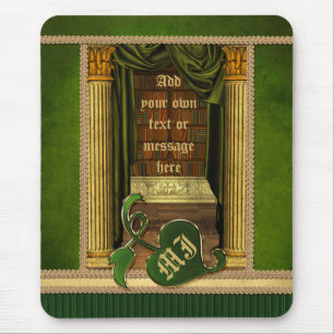 Tapis De Souris Le beau vert classique de vieux livres de