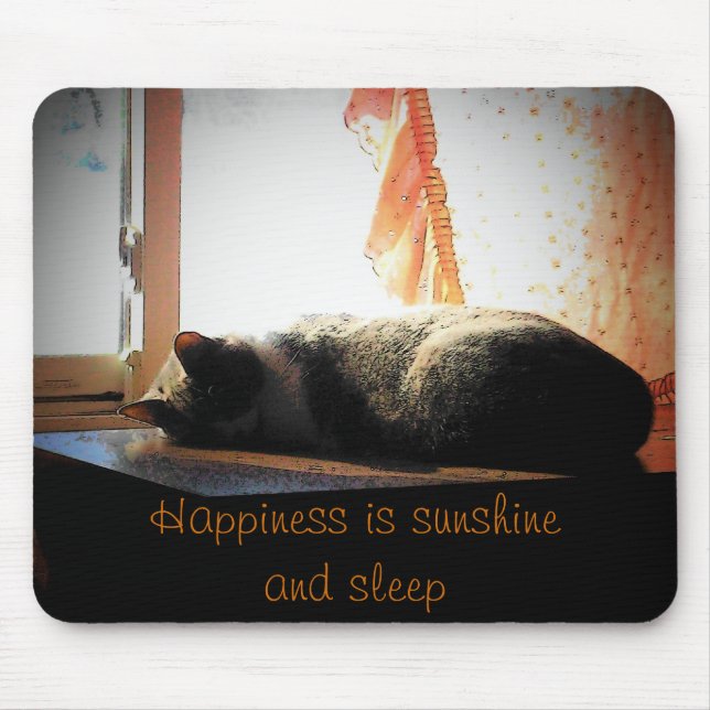 Tapis De Souris Le bonheur est soleil et sommeil (Devant)