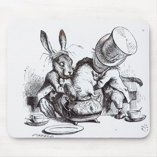 Tapis De Souris Le chapelier fou et les lièvres de mars (Devant)