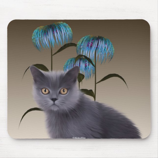 Tapis De Souris Le chaton fleurit Mousepad (Devant)
