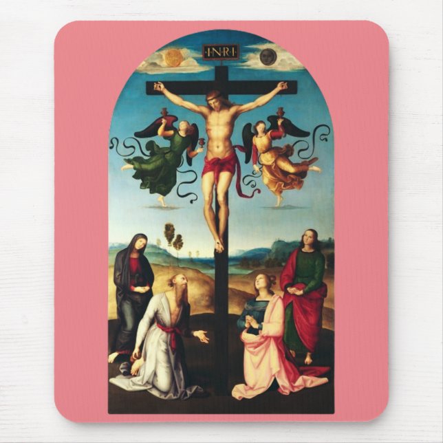 Tapis De Souris Le Christ crucifié avec la Vierge Marie (Devant)