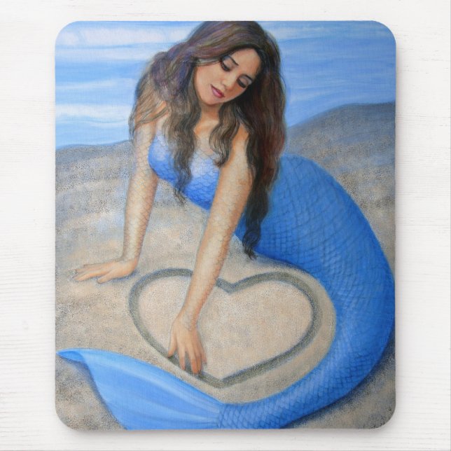 Tapis De Souris Le coeur de la sirène bleue (Devant)