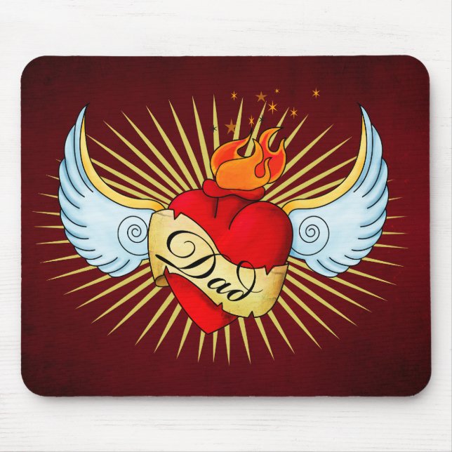 Tapis De Souris Le coeur du papa (Devant)