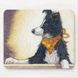 Tapis De Souris Le colley frais de cowboy garde soigneusement un