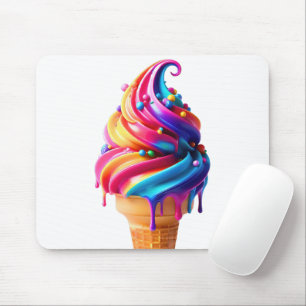 Tapis De Souris Le cône de glace classique vibrant de SlipperyJoe'