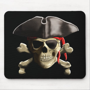 Tapis De Souris Le crâne du Jolly roger pirate