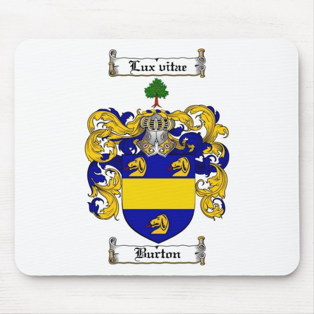 TAPIS DE SOURIS LE CREST DE FAMILLE DE BURTON - MANTEAU DE BURTON (Devant)