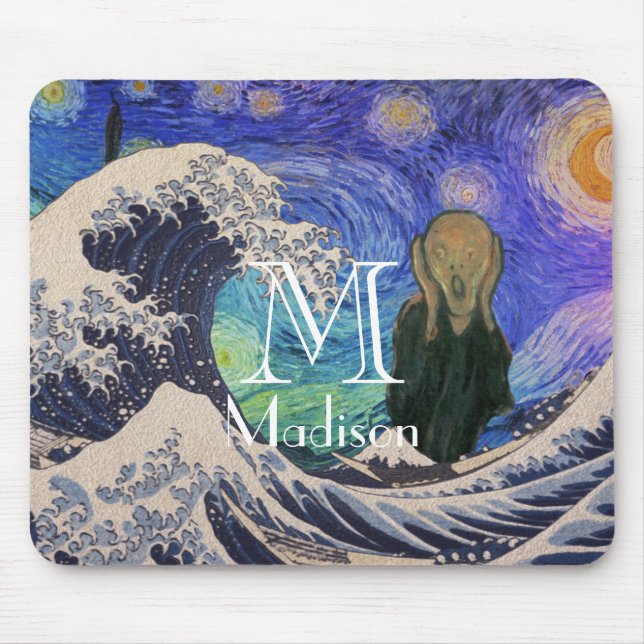 Tapis De Souris Le cri de la Grande Vague Starry Night (Devant)