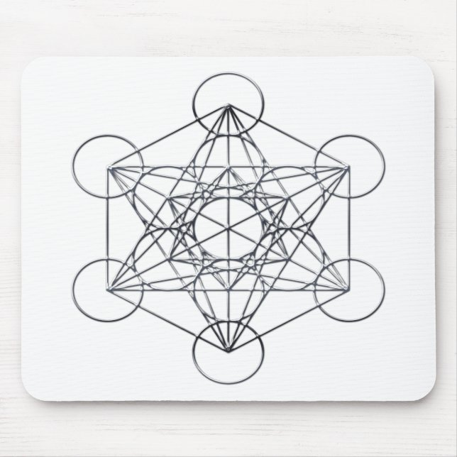 Tapis De Souris Le cube de Metatron argenté en métal (Devant)
